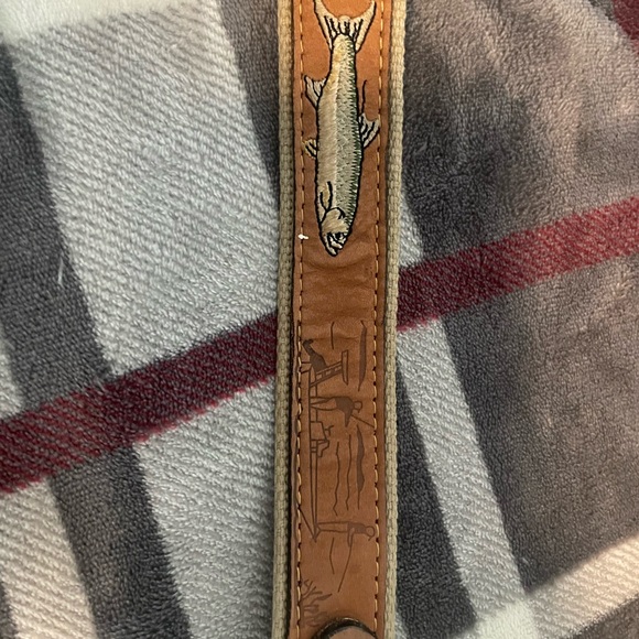 Zappelin Brown Leather Fish Belt size 36 Vintage - Picture 4 of 6